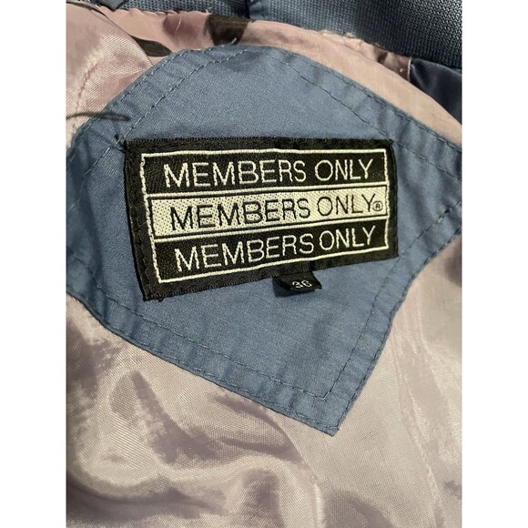 Vintage 80s Members Only Jacket Made in Korea Size 36 Light Blue Racer Bomber - Picture 7 of 13